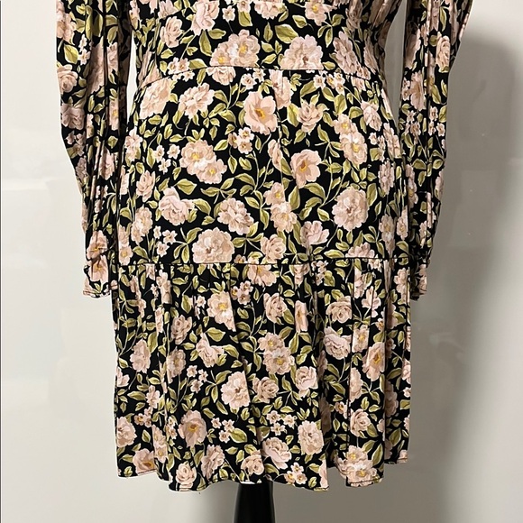 ZARA NWOT Puff Sleeves Floral Print Mini Dress Open Back, Size L - Picture 12 of 14